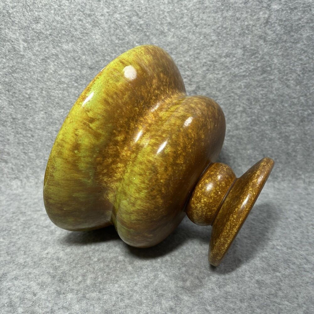 Haeger Pottery Planter Vase MCM Green Brown Sputnik‎ Speckled Glaze Stamped USA - Picture 6 of 8